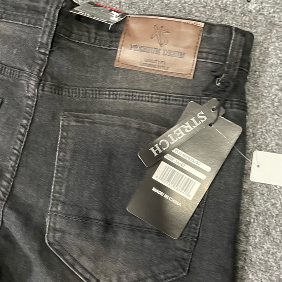 NWT Premium Denim Men's Washed Black Skinny-Fit Stretch Jeans Sz 34/32 - Picture 11 of 14